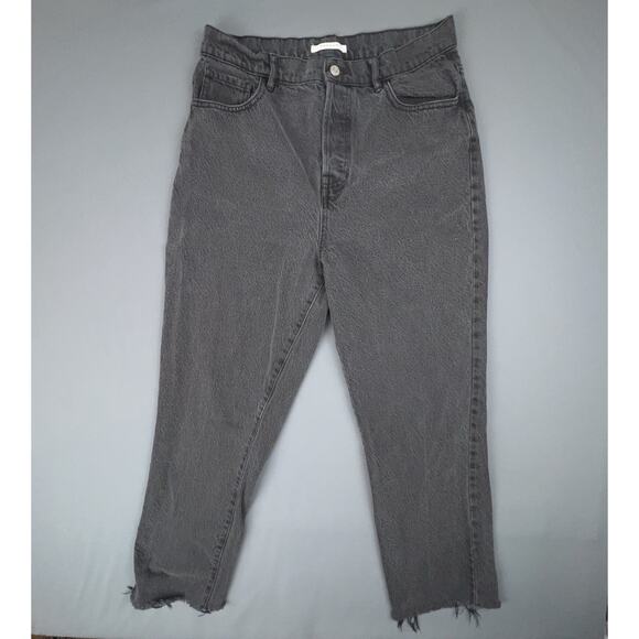 PacSun Denim - Pac Sun Jeans Womens 30 Black High Rise Straight Denim Cutoff Cropped Raw Hem